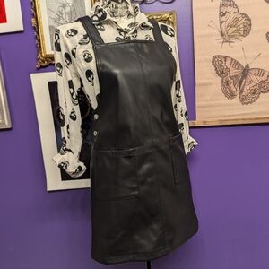 Black Pleather Apron Dress